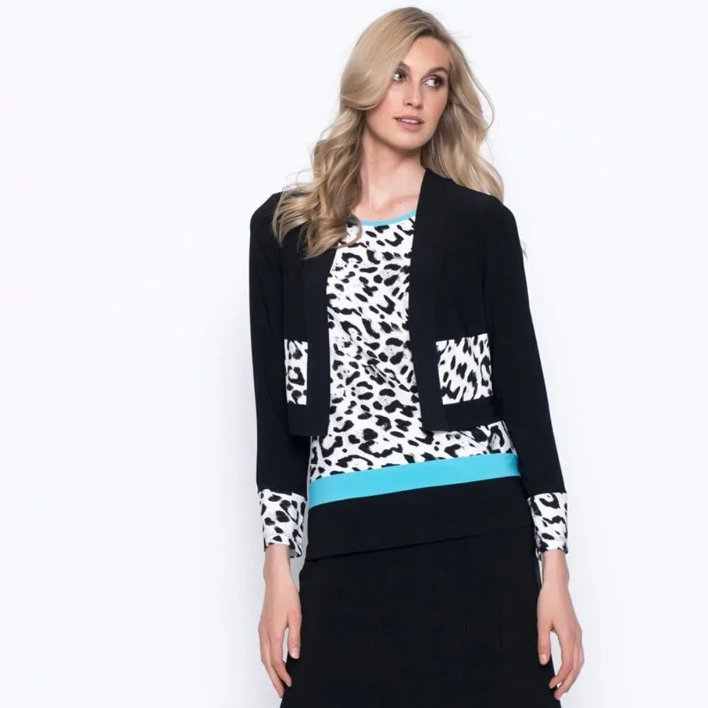 NWT Picadilly Contrast Trimmed Cropped Jacket